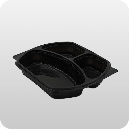 TERMOFORM 3 GÖZLÜ YEMEK KABI/MİKRODALG (KAP+KAPAK)